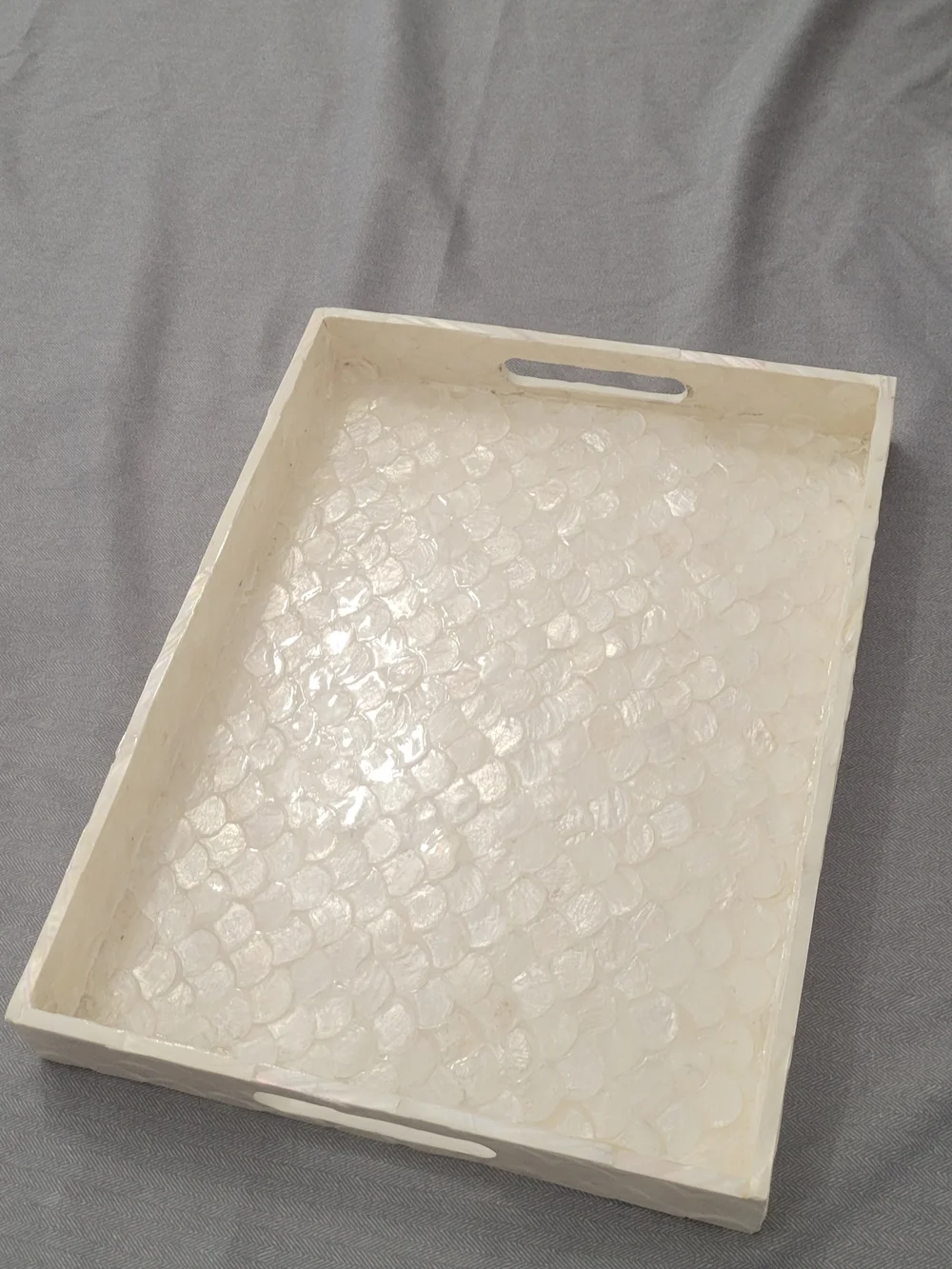 Pearlescent White Mother-of-Pearl Vanity Tray - Home Bath